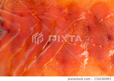 Smoked Salmon Slices for Seafood Platter Close-up 138280965