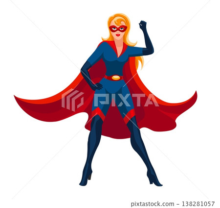 Woman superhero in decisive pose 138281057