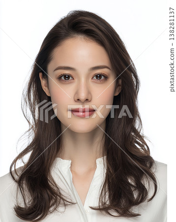 一位身著職業裝的亞洲女性面帶微笑，目光直視前方。 138281137