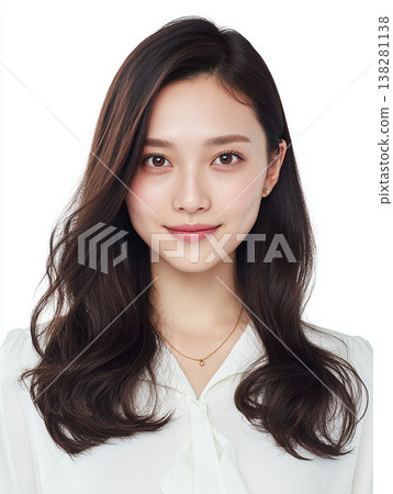 一張女性臉部特寫照片,妝容自然,非常適合新進員工或招聘廣告。 一張女性臉部特寫照片,妝容自然,非常適合新進員工或招聘廣告。 138281138