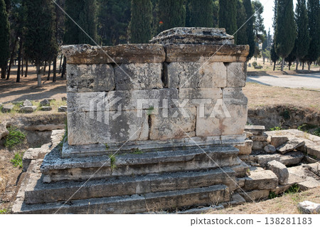 Exploring Ancient Ruins in Pamukkale, Turkey Showcasing Historical Architecture and Natural Beauty During a Sunny Afternoon Exploring Ancient Ruins in Pamukkale, Turkey Showcasing Historical Architecture and Natural Beauty During a Sunny Afternoon 138281183
