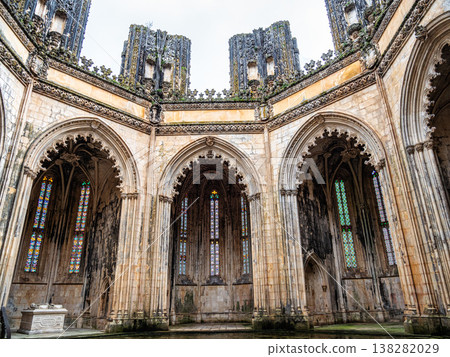 Batalha, Portugal - Mar 07, 2026: The Unfinished Chapels of Monastery of Batalha at Batalha, Portugal. Batalha, Portugal - Mar 07, 2026: The Unfinished Chapels of Monastery of Batalha at Batalha, Portugal. 138282029
