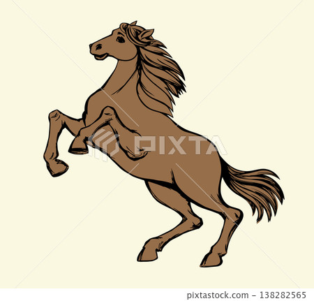 Vector drawing. Man on the horse 138282565