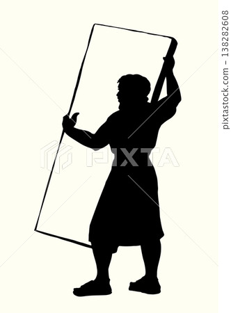 Vector illustration of a man carrying a heavy load. Vector illustration of a man carrying a heavy load. 138282608