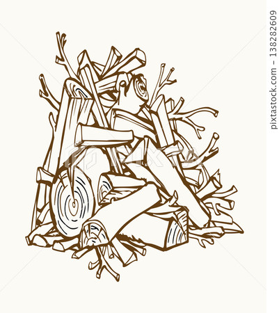 Vector drawing. A bunch of branches. 138282609