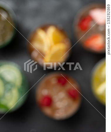 Vertical blurred cocktail background colorful drinks 138282869
