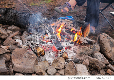 Flames Of A Campfire On Rocks Flames Of A Campfire On Rocks 138282872