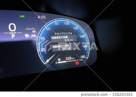 車內的數位儀表板讓人聯想到不斷上漲的汽油價格以及保護家庭財務的必要性。 車內的數位儀表板讓人聯想到不斷上漲的汽油價格以及保護家庭財務的必要性。 138283301