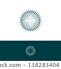 Abstract sunburst ornament vector logo concept design 138283404