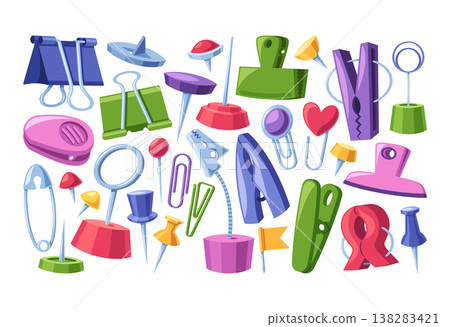 Office Stationery Assortment Clips Pins Office Stationery Assortment Clips Pins 138283421