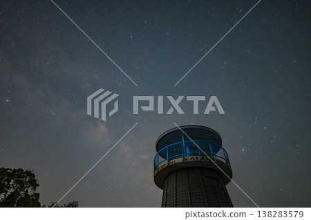 Beautiful starry sky over Kashira Island in Bizen City, Okayama Prefecture, Japan Beautiful starry sky over Kashira Island in Bizen City, Okayama Prefecture, Japan 138283579