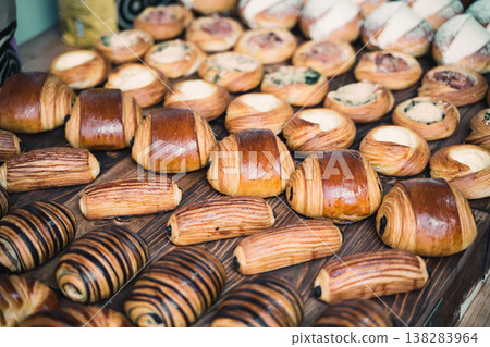 croissant bread in a French bakery croissant bread in a French bakery 138283964