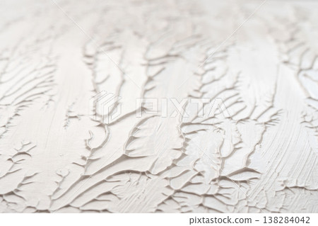 使用白色壓克力顏料繪製的葉脈狀紋理圖案的特寫照片（31） 138284042