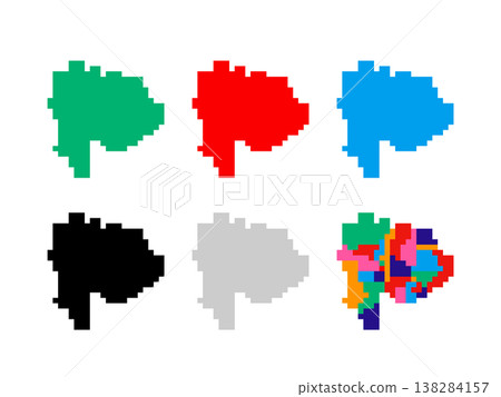 Pixel art map of Yamanashi Prefecture - Square Dot-03 Pixel art map of Yamanashi Prefecture - Square Dot-03 138284157