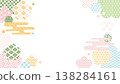 [Spring background material] Colorful Japanese pattern illustrations of traditional motifs 138284161