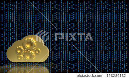 Cloud Computing Data Technology with Gear System Concept 3d render. Cloud Computing Data Technology with Gear System Concept 3d render. 138284182