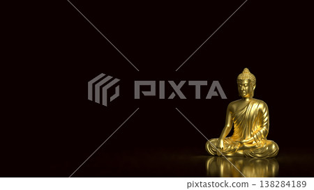 Golden Buddha Statue Meditation Spiritual Peace Concept 3d render. Golden Buddha Statue Meditation Spiritual Peace Concept 3d render. 138284189