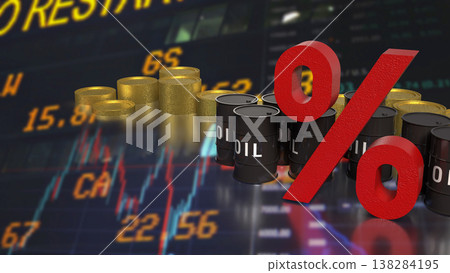 Oil Price Interest Rate Financial Market Energy Concept 3d render. 138284195