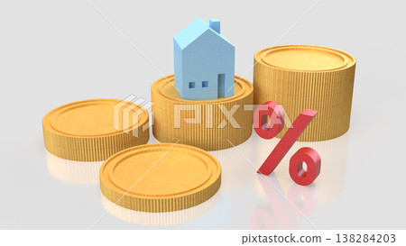 Home Loan Interest Rate and Property Investment Concept 3d render. 138284203