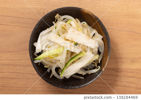 Namul (dried gourd strips, cucumber, bean sprouts) Namul (dried gourd strips, cucumber, bean sprouts) 138284469