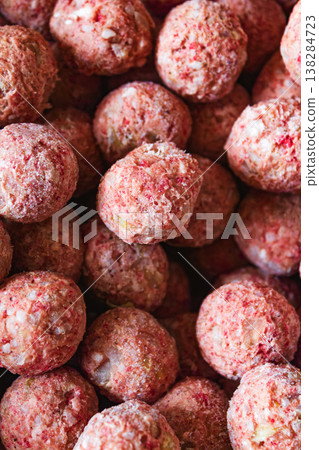 Homemade frozen meatballs with rice Homemade frozen meatballs with rice 138284723