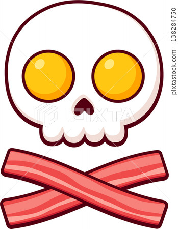 Fried eggs and bacon skull 138284750