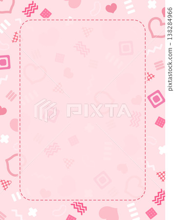 Heart and Memphis pattern frame 138284966
