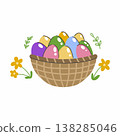 basket of Easter eggs. Vector illustration on white background. 138285046
