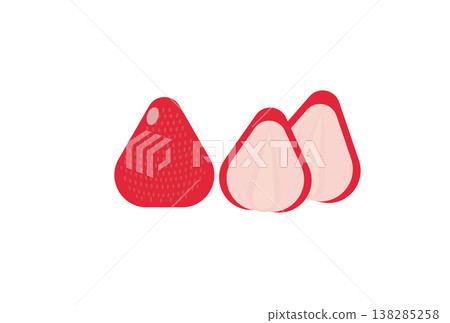 Cute strawberries and illustrations of strawberry cross-sections 138285258