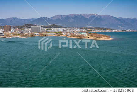Lake Biwa scenery, view from Biwa Lake Bridge, Katata, Otsu City, Shiga Prefecture. Lake Biwa scenery, view from Biwa Lake Bridge, Katata, Otsu City, Shiga Prefecture. 138285968