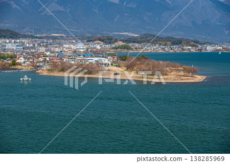 Lake Biwa scenery, view from Biwa Lake Bridge, Katata, Otsu City, Shiga Prefecture. Lake Biwa scenery, view from Biwa Lake Bridge, Katata, Otsu City, Shiga Prefecture. 138285969