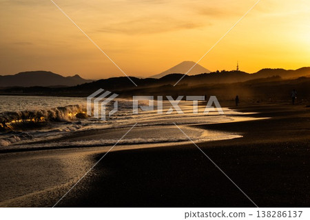湘南平塚的傍晚海景 138286137
