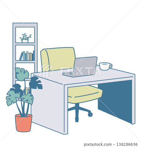 Illustration of an office desk Illustration of an office desk 138286636