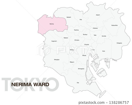 東京練馬區位置圖(含區名)(英文) 東京練馬區位置圖(含區名)(英文) 138286757