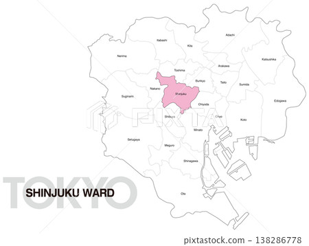東京新宿區位置圖（含區名）（英文） 138286778