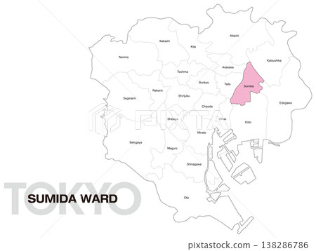 Location map of Sumida Ward, Tokyo (with ward names) (English) Location map of Sumida Ward, Tokyo (with ward names) (English) 138286786
