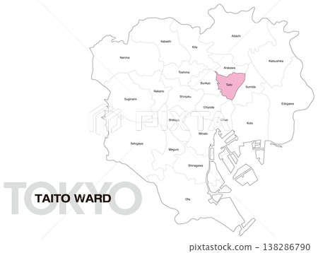 Location map of Taito Ward, Tokyo (with ward names) (English) 138286790