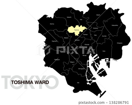 東京豐島區地點圖（含區名）（英文） 138286791