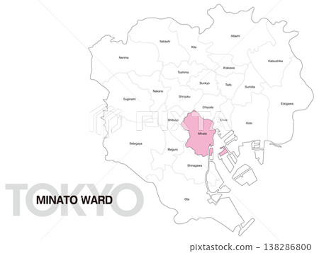 Location map of Minato Ward, Tokyo (with ward names) (English) Location map of Minato Ward, Tokyo (with ward names) (English) 138286800