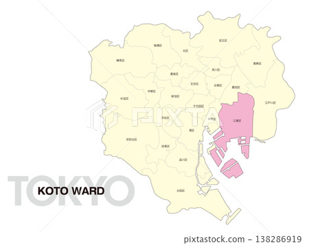 東京江東區位置圖，含區名。 138286919