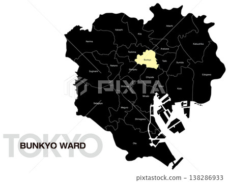 Location map of Bunkyo Ward, Tokyo (with ward names) (English) Location map of Bunkyo Ward, Tokyo (with ward names) (English) 138286933