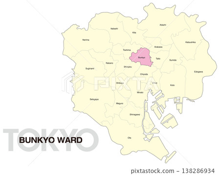 Location map of Bunkyo Ward, Tokyo (with ward names) (English) 138286934