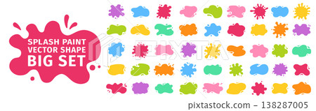 Paint splatters drips decorative abstract shapes frames uneven wavy edges set stains organic forms Paint splatters drips decorative abstract shapes frames uneven wavy edges set stains organic forms 138287005