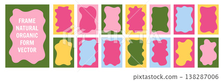 Frame puddle of water liquid shapes frames uneven set modern art puddle border framework shapes text Frame puddle of water liquid shapes frames uneven set modern art puddle border framework shapes text 138287006