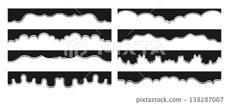 Modern divider border shape set abstract wave curve elements colored silhouette design template Modern divider border shape set abstract wave curve elements colored silhouette design template 138287007