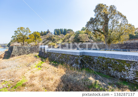 A landscape photograph of the Hitoyoshi Castle ruins in Hitoyoshi City, Kumamoto Prefecture. A landscape photograph of the Hitoyoshi Castle ruins in Hitoyoshi City, Kumamoto Prefecture. 138287137