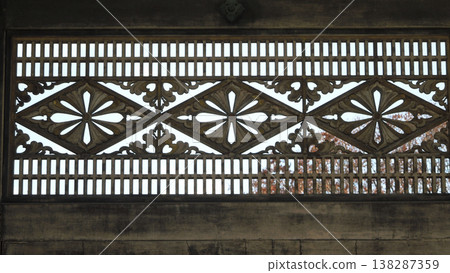 Openwork carving of the Chrysanthemum Gate at Higashi Honganji Temple 138287359