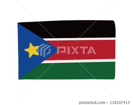 Cute South Sudan flag icon - hand-drawn style flag illustration Cute South Sudan flag icon - hand-drawn style flag illustration 138287415