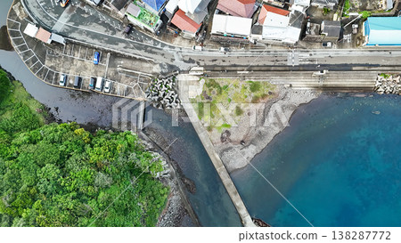 Drone footage of the port town of Nakagi Port, where the Hirizo Beach ferry departs and arrives. Hirizo Beach, Nakagi, Minamiizu Town, Shizuoka Prefecture, Izu Peninsula - 2025 Drone footage of the port town of Nakagi Port, where the Hirizo Beach ferry departs and arrives. Hirizo Beach, Nakagi, Minamiizu Town, Shizuoka Prefecture, Izu Peninsula - 2025 138287772