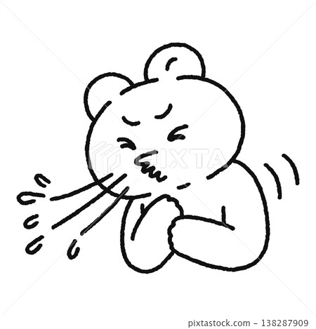 A sneezing bear (line drawing) A sneezing bear (line drawing) 138287909